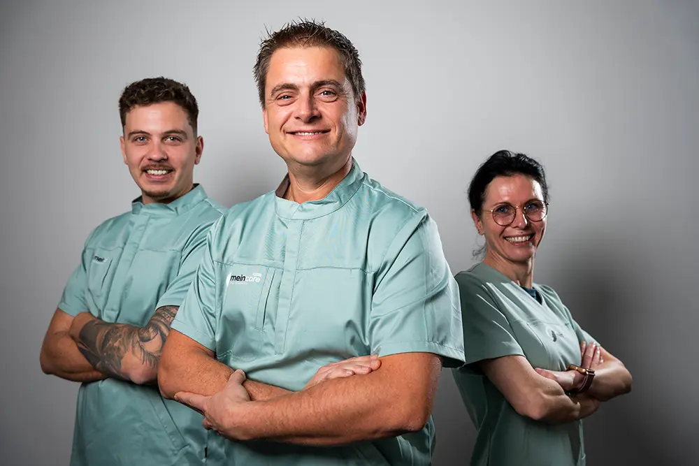 meincare drei Teammitglieder